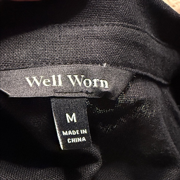 NEW Well Worn Black Button-Down Shirt Dress M - Picture 10 of 10